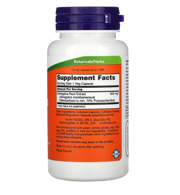 Extrato de Astrágalo, 500 mg, 90 Cápsulas. Now