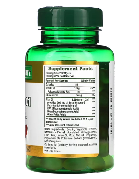 Mini Fish Oil (Óleo de Peixe), 1290mg, 90 Mini Softgels