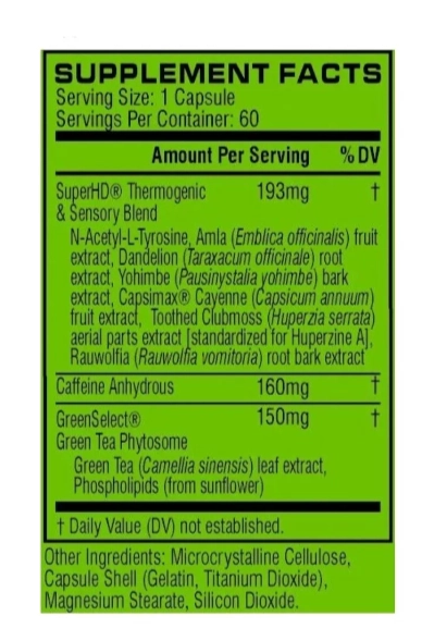Mistura Termogênica Super HD, 60 Cápsulas, Cellucor, Importado