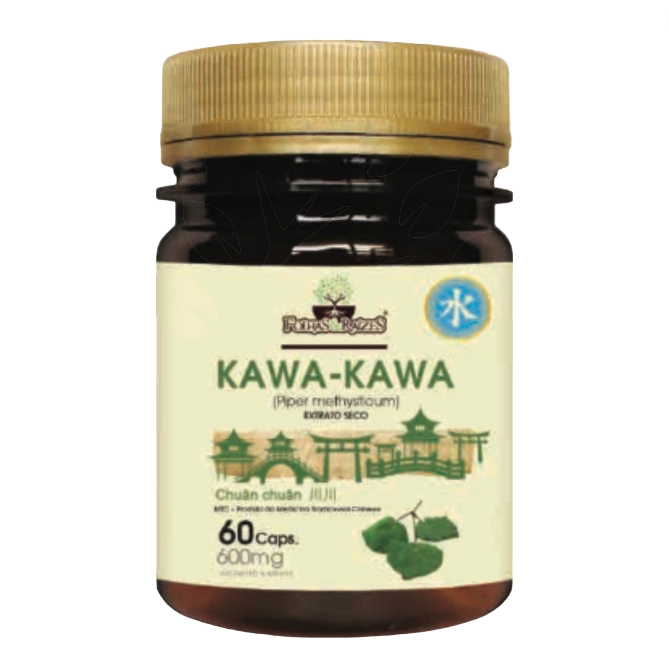 Kawa Kawa 600mg, Extrato Seco, 60 Cápsulas, Folhas e Raizes
