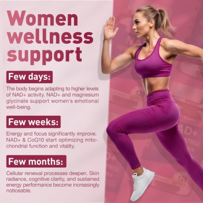 Suplemento NAD+ E Resveratrol Totaria For Women, 120 Cápsulas, Totaria