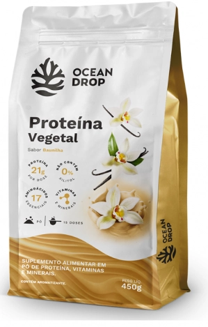 Proteína Vegetal, 450g, Sabor Baunilha, Ocean Drop