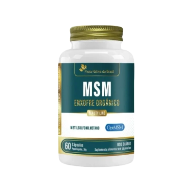 MSM Enxofre Orgânico + Vitamina C, 60 Cápsulas, Flora Nativa