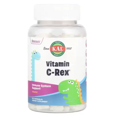 Vitamina C-Rex 100mg, 100 Cápsulas Mastigáveis Dinosaurs, KAL