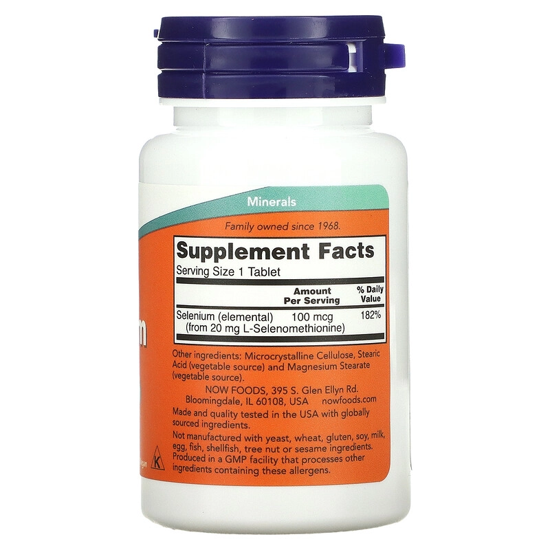 Selênio, 100mcg, 100 Comprimidos, Now