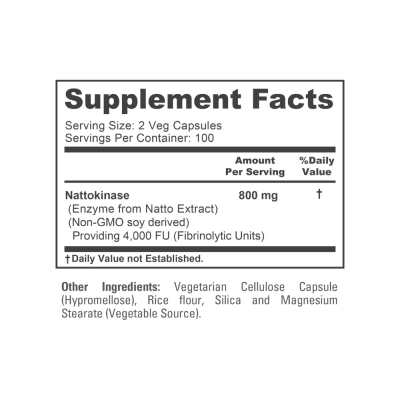 Nattokinase, 800mg, 4000 FU, 200 Cápsulas, NusaPure