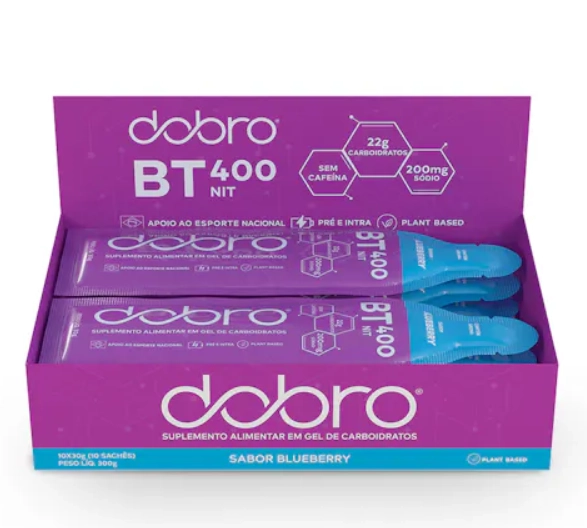 BT 400 Nitrato Gel, Sabor Blueberry, 30g cada, Caixa com 10, Dobro