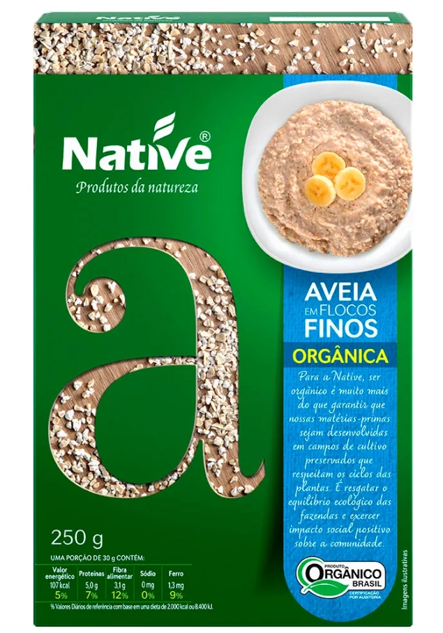 Aveia em Flocos Finos Orgânica, 250g Native