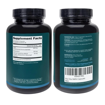 NMN Supplement 5 em 1 +Resveratrol, NAD+ e Suporte Celular, 60 Cápsulas, Etta Vita