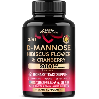 D-Mannose 2000mg, Saúde do Trato Urinário, 120 Cápsulas, Nutraharmony
