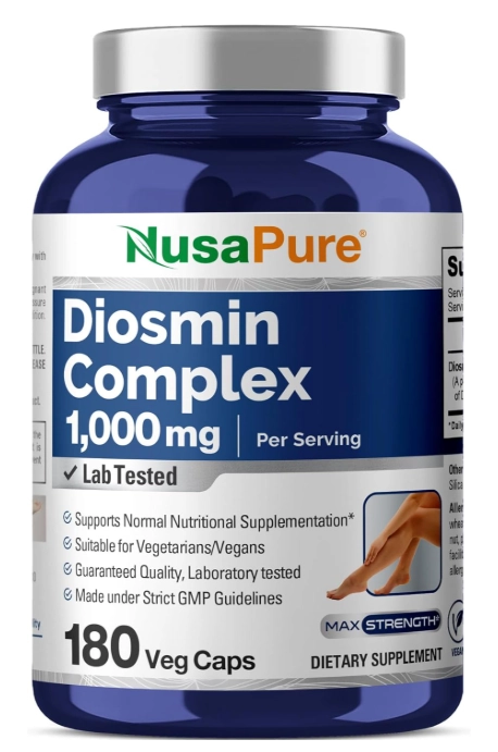 Diosmin Complex, Hesperidina e Diosmina 1000mg, 180 Cápsulas, NusaPure