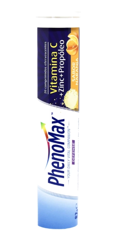 Vitamina C + Zinc + Propoleo, 20 comprimidos Efervecentes, Phenomax