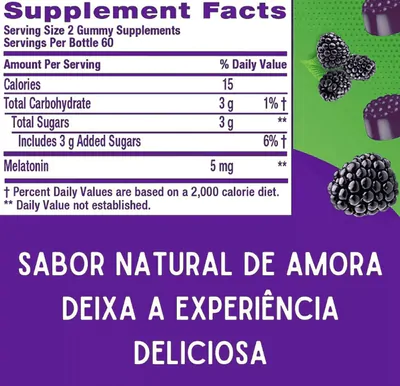 Melatonina 5mg, 216 Gummies Sabor Amora, VitaFusion