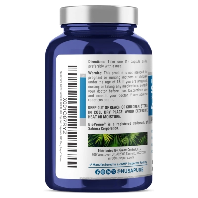 Saw Palmetto Extract 4,000 mg 200 Cápsulas, NusaPure