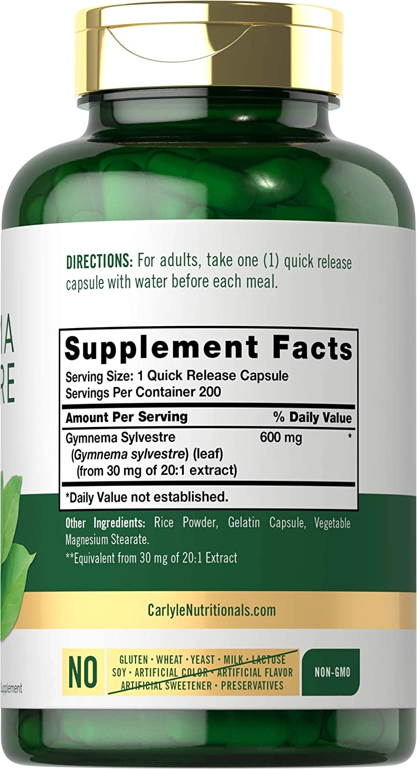 Gymnema Sylvestre, 600mg, 200caps, Carlyle