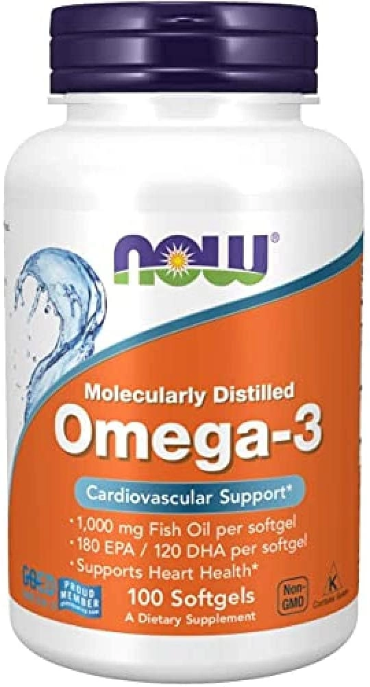 Ômega-3, 1000mg, 180 EPA/120 DHA, 100 Cápsulas, Now