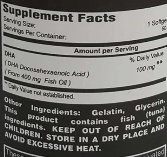 DHA Neuro IQ 100mg, 60 Cápsulas, Earth's Creation