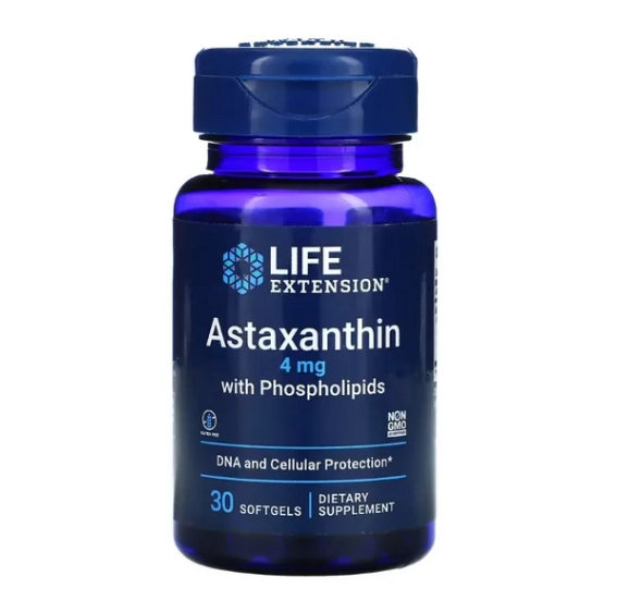 Astaxanthin com Fosfolipídios, 4mg, 30 Cápsulas, Life Extension