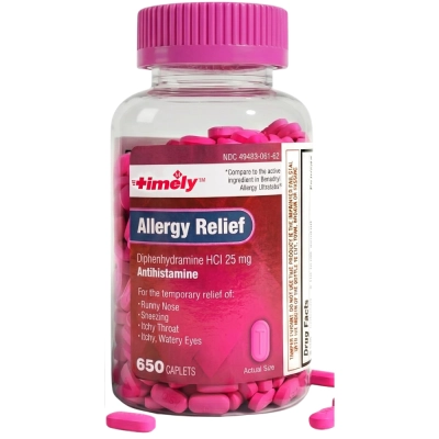 Difenidramina 25mg,  Anti-histamínico para Adultos, 650 Comprimidos, +Imely