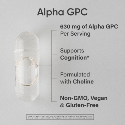 Alpha GPC, Extra Strength, 630mg, 60 Cápsulas, Sports Research