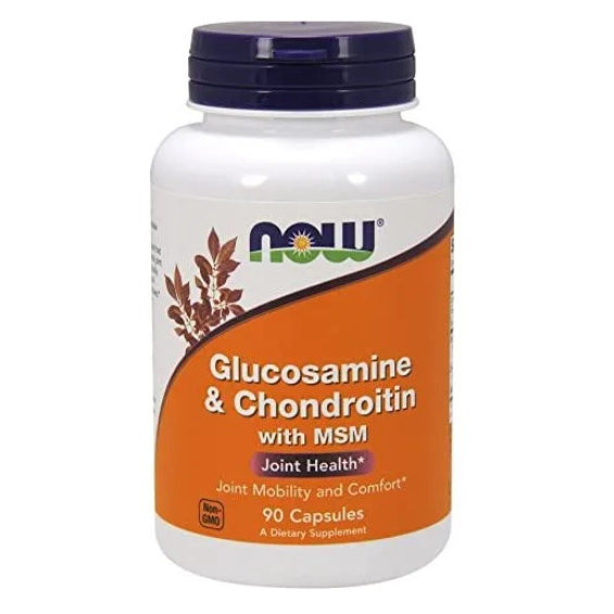 Glucosamina e Condroitina com MSM, 90 Cápsulas Now