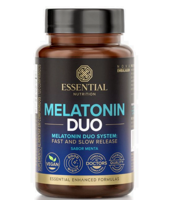 Melatonina Duo Harmony, 210mcg, 120 Comprimidos Sabor Menta, Essential Nutrition