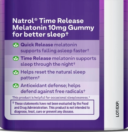 Melatonina 10mg, Time Release, 55 gomas, Natrol