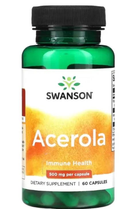 Acerola 500mg, 60 Cápsulas, Swanson