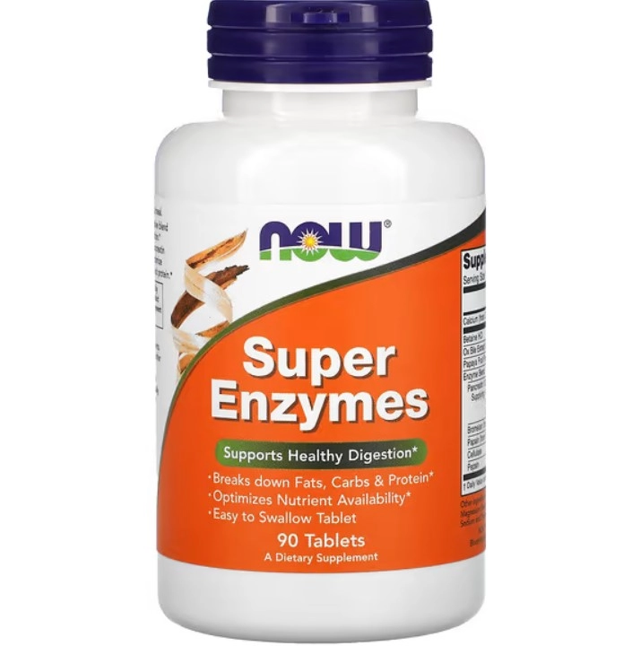 Super Enzimas,182mg, 90 Comprimidos, Now