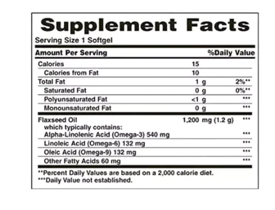 Flaxseed Oil, Óleo de linhaça, 1200mg, 125 cápsulas, Nature's Bounty