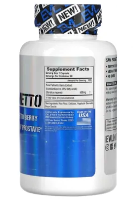 Saw Palmetto, 500mg, 60 Cápsulas, EVLution Nutrition