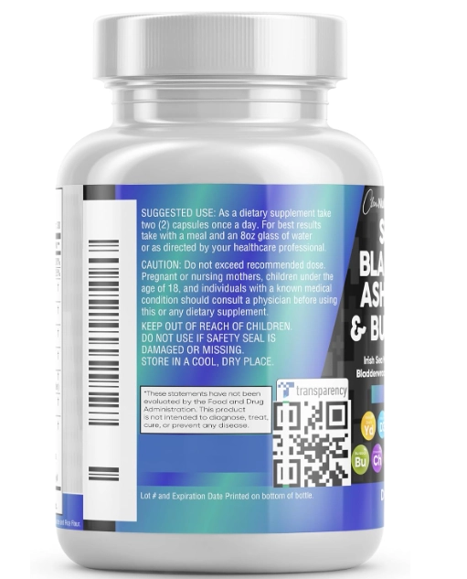 See Moss 3000mg, Com Black SeedOil, Ashwagandha e Bladderwrack, 60 Capsulas, Clean Nutraceuticals