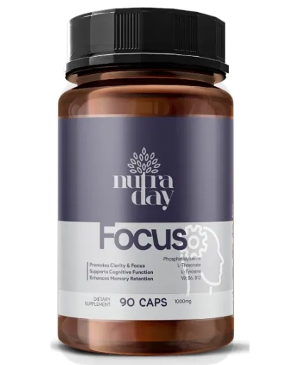 Focus (Phosphatidylserine), Memória e Concentração, 90 Cápsulas, NutraDay 