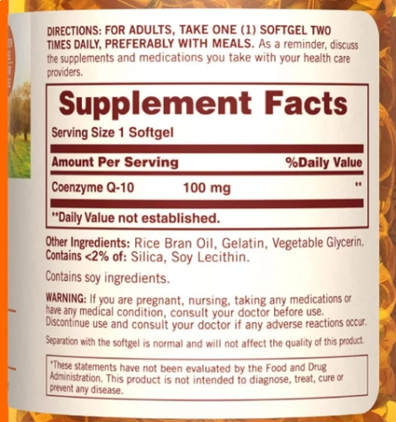 Coenzima Q10, 100mg, 40 cápsulas, Sundown