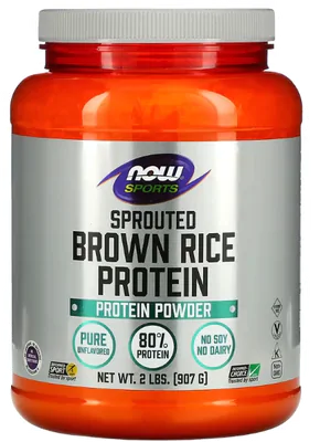 Proteína de Arroz Marrom Germinado,907g, Now