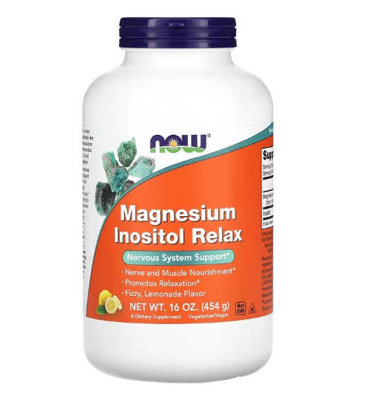 Magnésio Inositol Relax, Sabor Limonada, 454g, Now