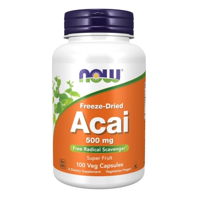 Açaí 500mg, Energia, Vitalidade e Antioxidantes Naturais, 100 Cápsulas, NOW