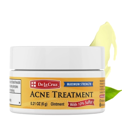 Pomada de Enxofre 10% Tratamento para Acne Travel Size, 6g, De La Cruz