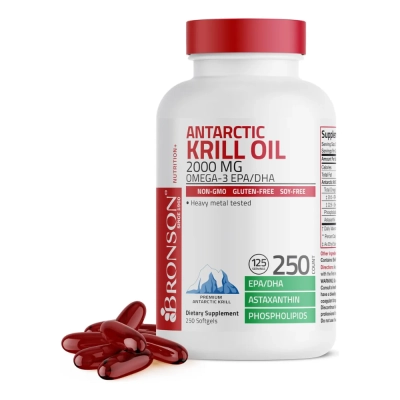Antarctic Krill Oil, 2000Mg, 120 Cápsulas, Bronson