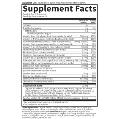 Vitamin Code, Multivitamínico para Mulheres com Ferro, Biotina, D3 e B12 e Probióticos, 90 Gomas Sabor Cereja, Garden Of Life