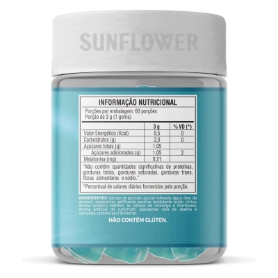 Melatonina Sabor Frutas Vermelhas, 60 Gomas - Sunflower
