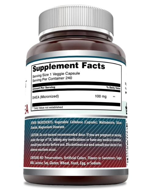 DHEA Micronizado, 100mg, 240 Cápsulas, Amazing Formulas