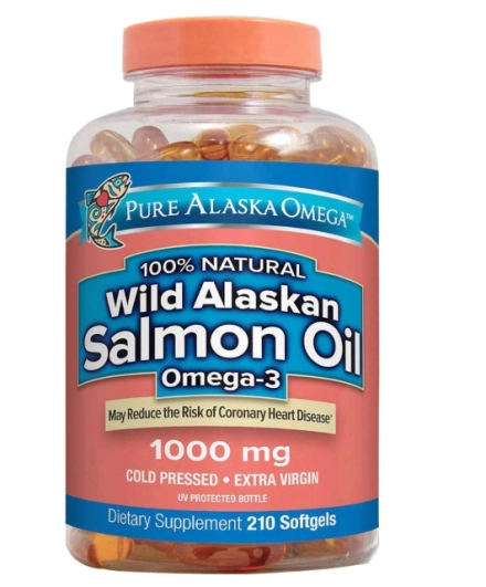Óleo de Salmão Selvagem do Alasca Ômega 3 1000mg, 210 Cápsulas, Pure Alaska