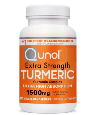 Turmeric Cúrcuma Extra Strength, 1500mg, 180 Capsulas, Qunol