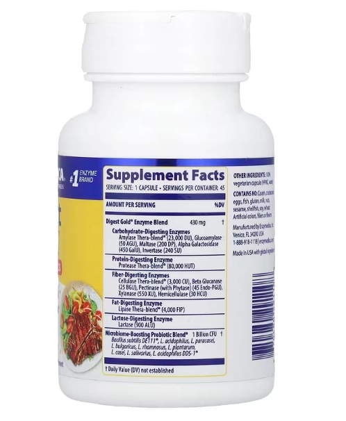Digest Gold + Probióticos, 45 Cápsulas, Enzymedica