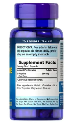 L-Arginina 500mg (100 caps) Puritan's Pride