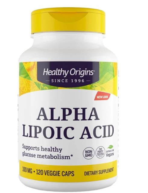 Ácido Alfa Lipóico 100mg, 120 Cápsulas, Healthy Origins