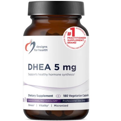DHEA 5mg, Auxiliar no Envelhecimento Saudável, 180 Cápsulas, Designs for Health