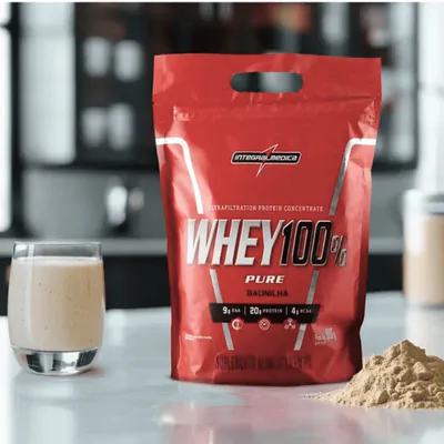 Suplemento Whey Protein 100% Pure Concentrado 900g Sabores - Integralmédica