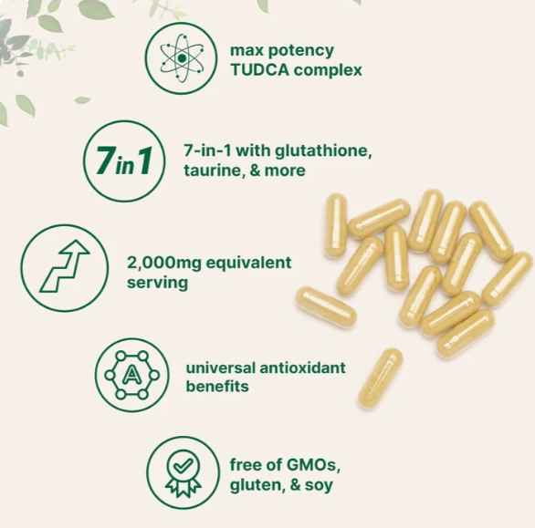 TUDCA 2000mg,  7 em 1 com NAC, Glutationa, Cardo mariano, Alcachofra e Taurina, 240 Cápsulas, Micro Ingredients